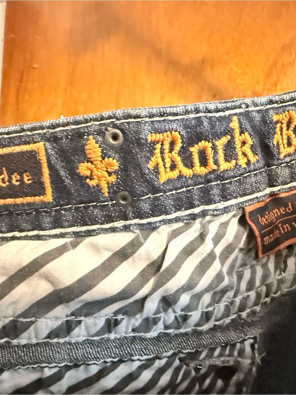 Rock Revival Light Blue Embellished Denim Shorts - Picture 6 of 7